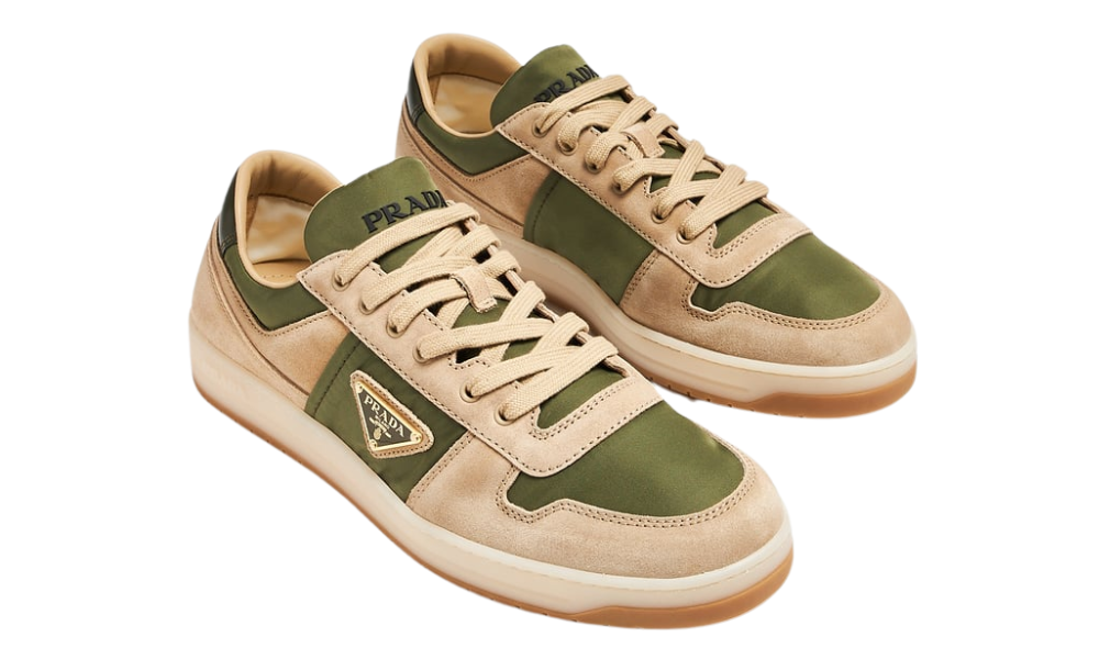 Prada Downtown Delavé Suede and Re-Nylon Sneakers -