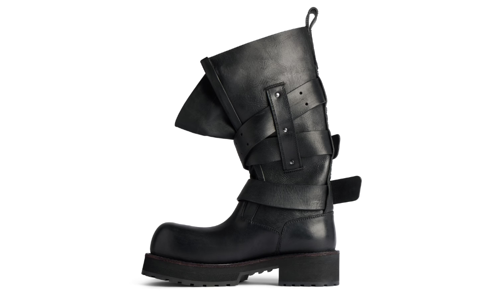 Balenciaga Venom High Boot in Black Calfskin -