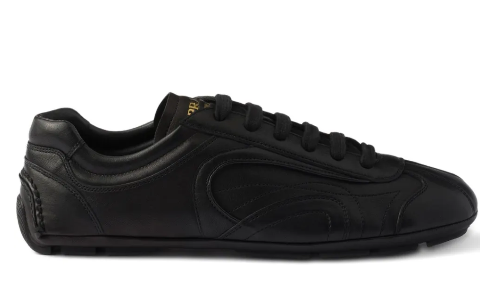 Prada Montecarlo Re-edition 2005 Antiqued Nappa Leather Sneakers "Black" - 