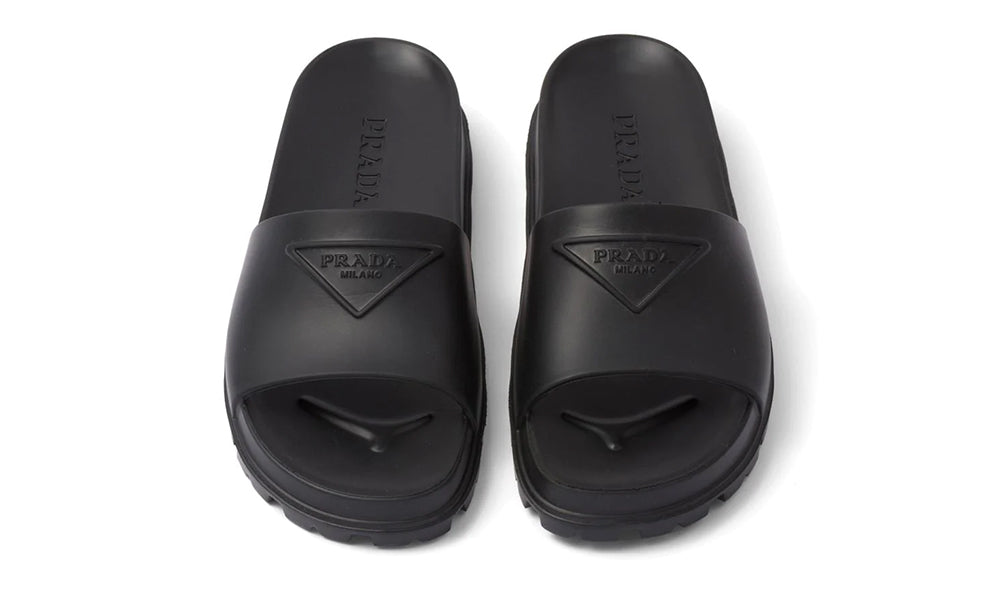 Prada Logo-Embossed Slides - ARABIA LUXURY