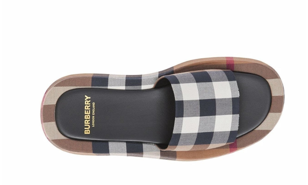 Burberry check-print cotton slides - ARABIA LUXURY