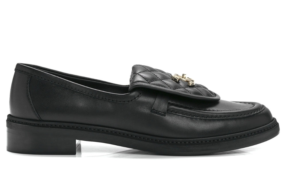 CHANEL Lambskin Quilted CC Turnlock Loafers 41 Black - ARABIA LUXURY