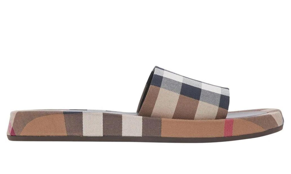 Burberry check-print cotton slides - ARABIA LUXURY