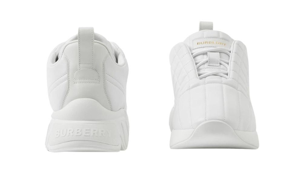 Burberry Quilted Leather Classic Sneakers 'White' - ARABIA LUXURY