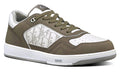 Dior B27 Low Top Sneaker Galaxy Oblique White Olive Nubuck - ARABIA LUXURY