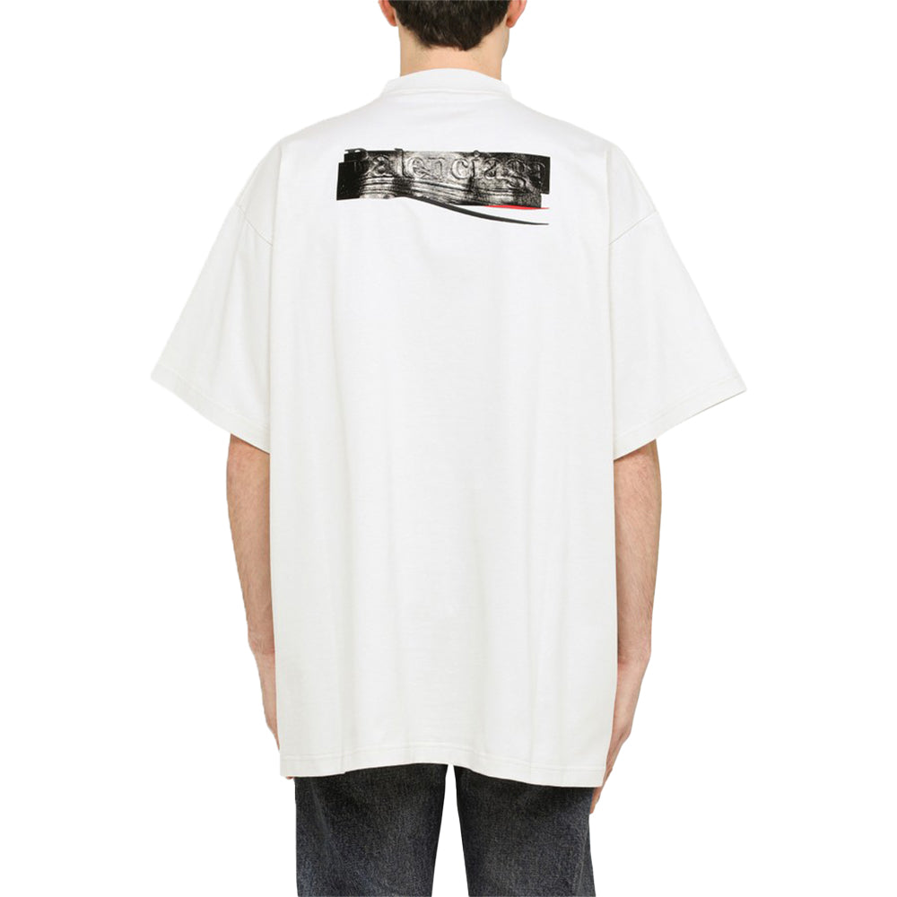 BALENCIAGA Ecru cotton oversize T-shirt 'White'