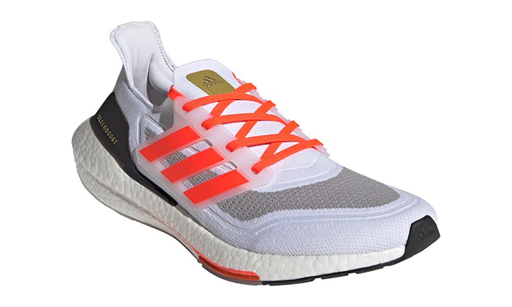 Adidas Ultraboost 21 "White - Solar Red - Gold Met" - ARABIA LUXURY