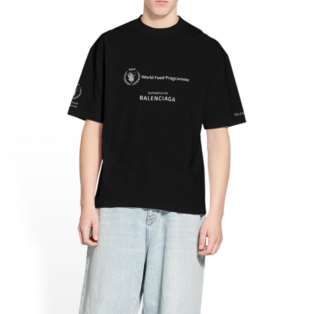 BALENCIAGA Logo T-shirt in Organic Cotton Jersey 'Black'