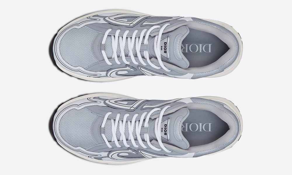 DIOR B30 SNEAKER "Gray Mesh and White Technical Fabric" - ARABIA LUXURY