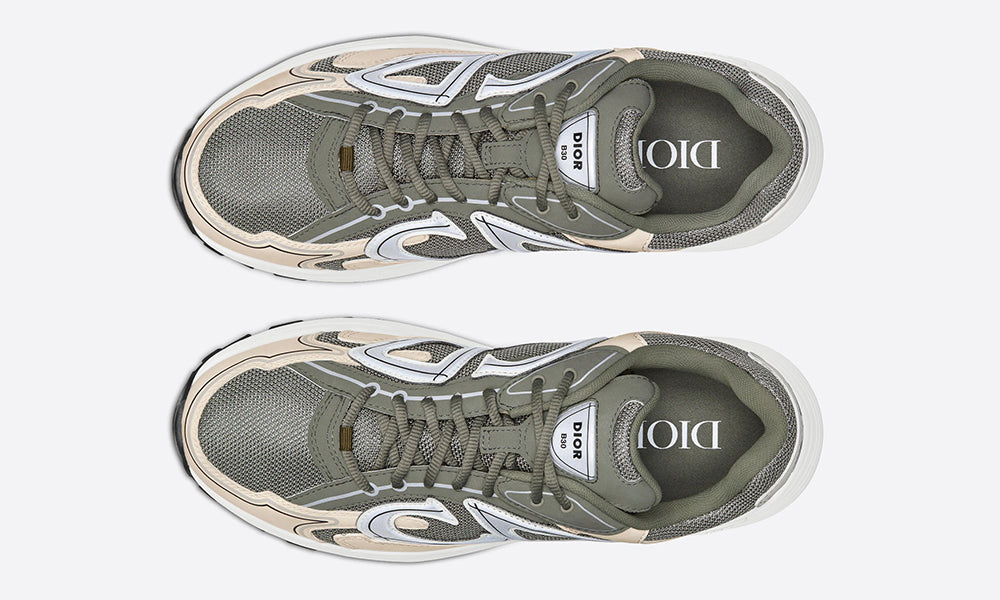 DIOR B30 SNEAKER "Olive Mesh and Cream Technical Fabric" - ARABIA LUXURY