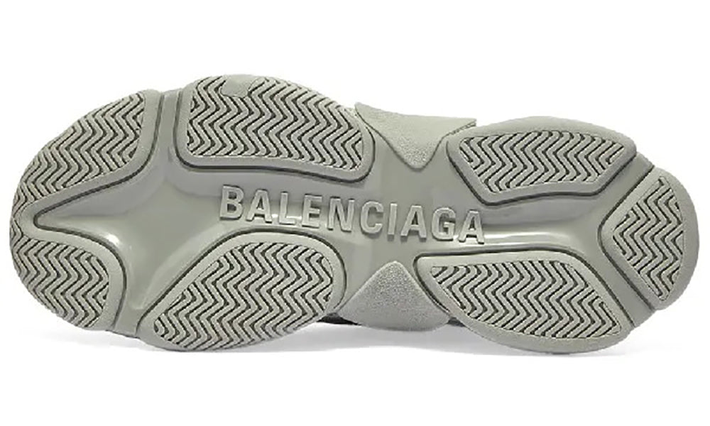 BALENCIAGA Allover Logo Triple S Sneakers In Grey Black - ARABIA LUXURY