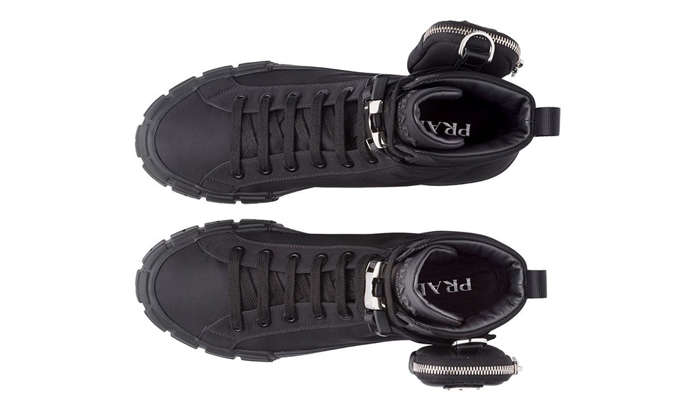 Prada Wheel Re-Nylon high-top sneakers - ARABIA LUXURY