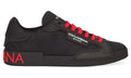 Dolce & Gabbana Nylon & Rubber Portofino Sneakers - Black - ARABIA LUXURY