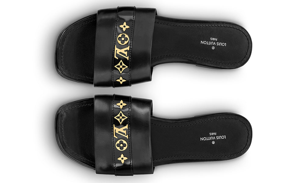 Louis Vuitton REVIVAL FLAT MULE "BLACK" - ARABIA LUXURY