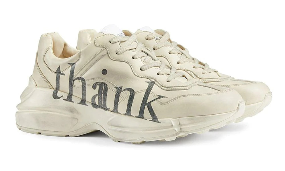 Gucci Rhyton 'think/thank' print sneaker - ARABIA LUXURT