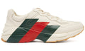 Gucci White Rhyton Web Chunky Sneakers - ARABIA LUXURT