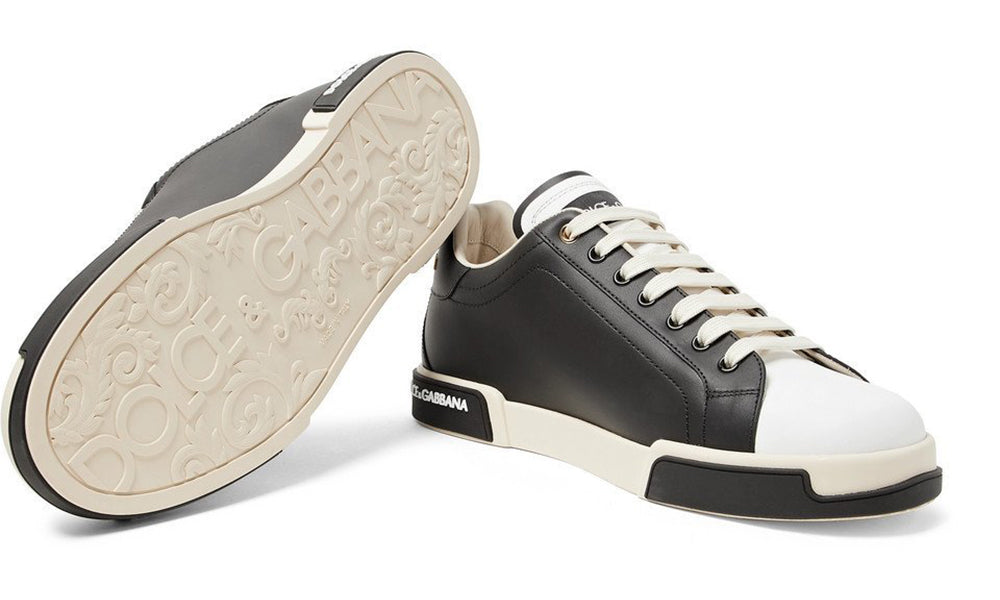 Dolce & Gabbana Leather Sneakers "Black" - ARABIA LUXURY