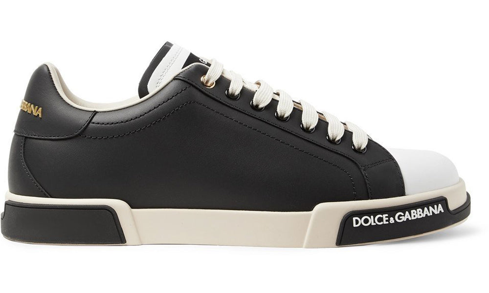 Dolce & Gabbana Leather Sneakers "Black" - ARABIA LUXURY