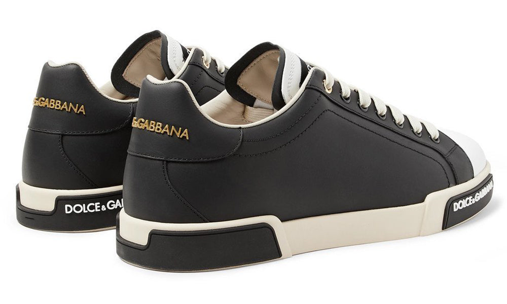 Dolce & Gabbana Leather Sneakers "Black" - ARABIA LUXURY