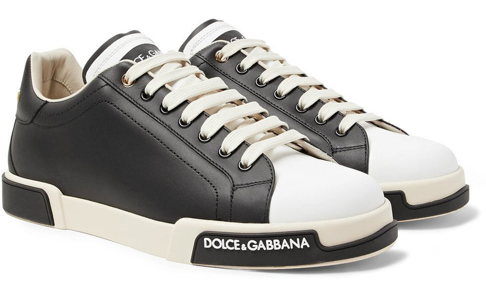 Dolce & Gabbana Leather Sneakers "Black" - ARABIA LUXURY