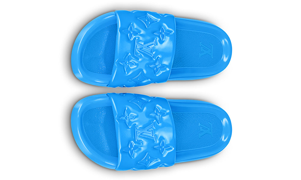 Slide Slippers Blue Louis Vuitton Slides Louis Vuitton Waterfront