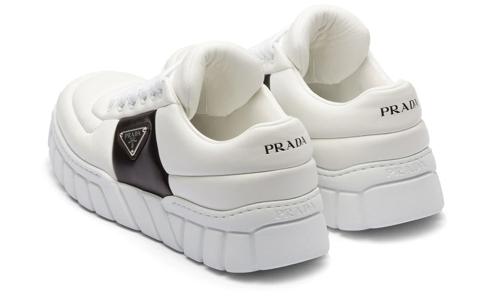 Prada padded leather sneakers 'White' - ARABIA LUXURY