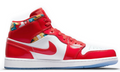 Air Jordan 1 Mid Red Patent White Blue Shoes - ARABIA LUXURY