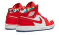 Air Jordan 1 Mid Red Patent White Blue Shoes - ARABIA LUXURY