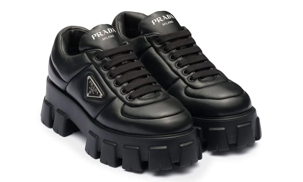 Prada Soft 55mm leather lace-up shoes - ARABIA LUXURY