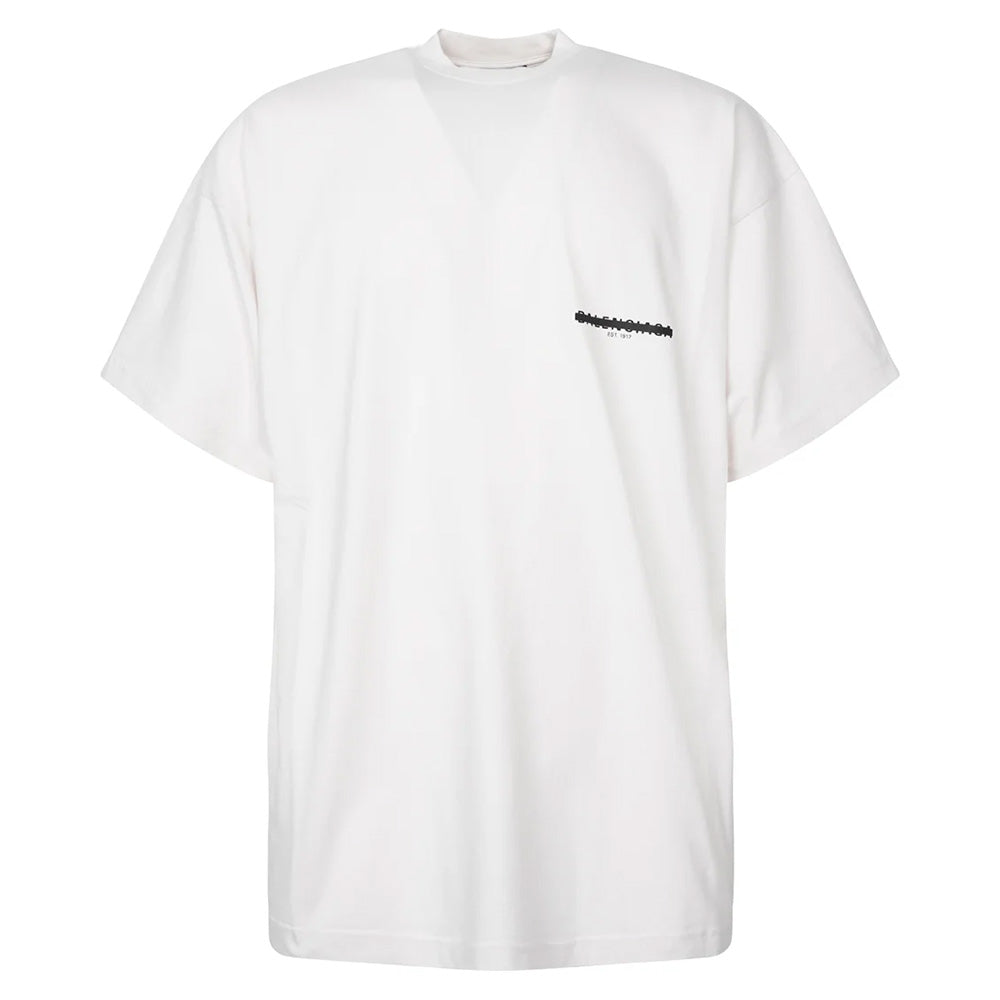 Balenciaga Strike 1917 T-Shirt Logo Printed Mockneck White