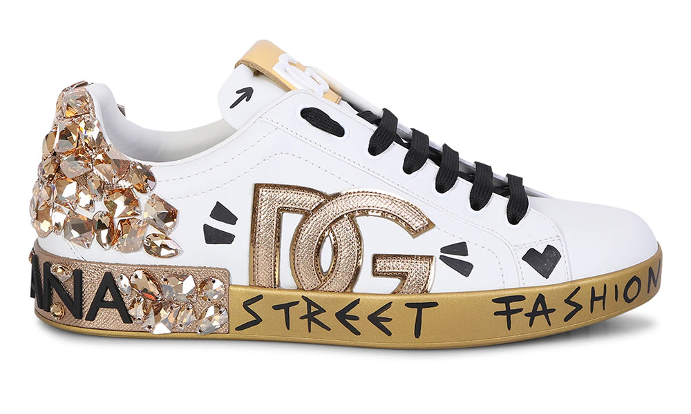 DOLCE & GABBANA Logo Patch Sneakers - ARABIA LUXURY