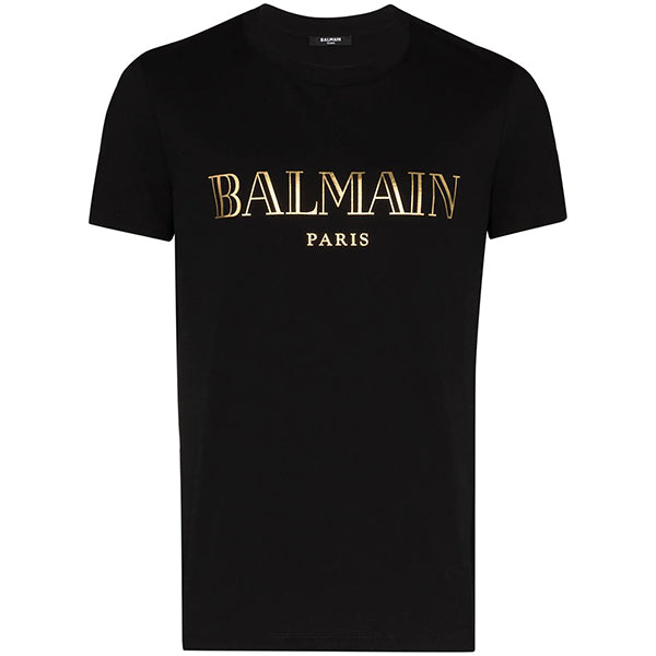Balmain Logo Print T-shirt - Black/Gold