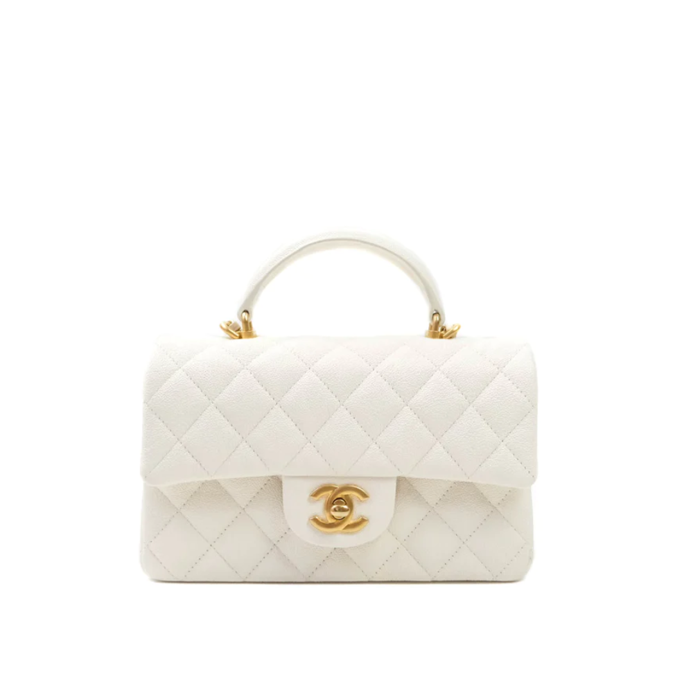 Chanel Mini Top Handle Caviar Flap Bag 21S, Luxury, Bags & Wallets