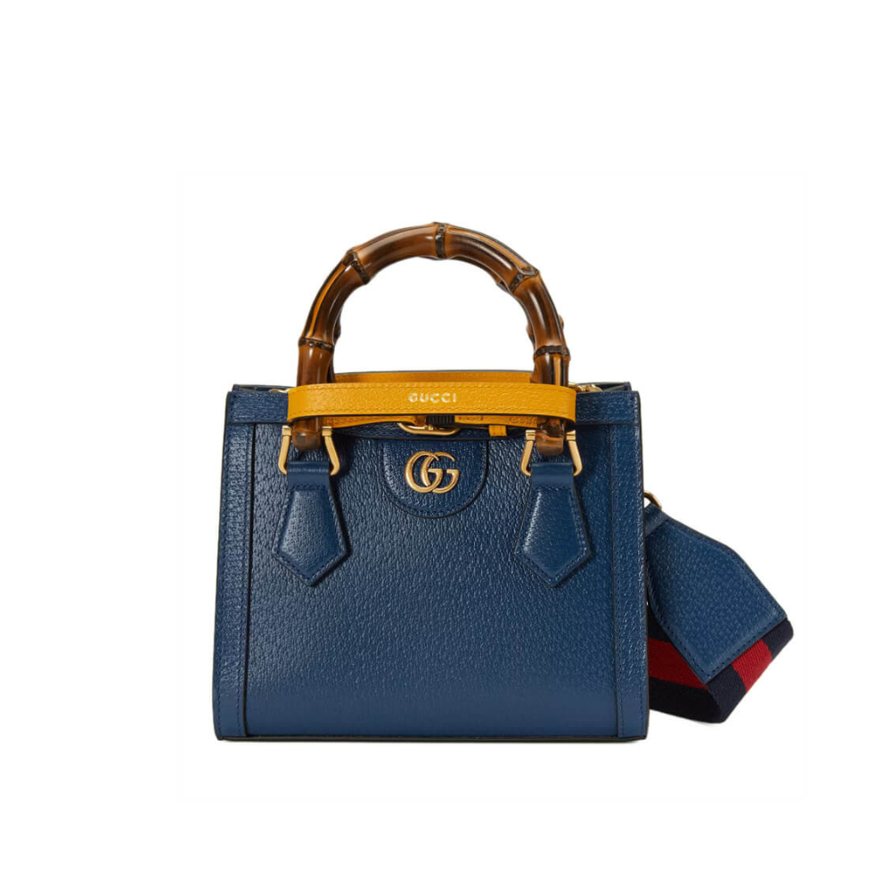 Gucci Leather Diana Bamboo Handle Mini Handbag in Nero (Blue)