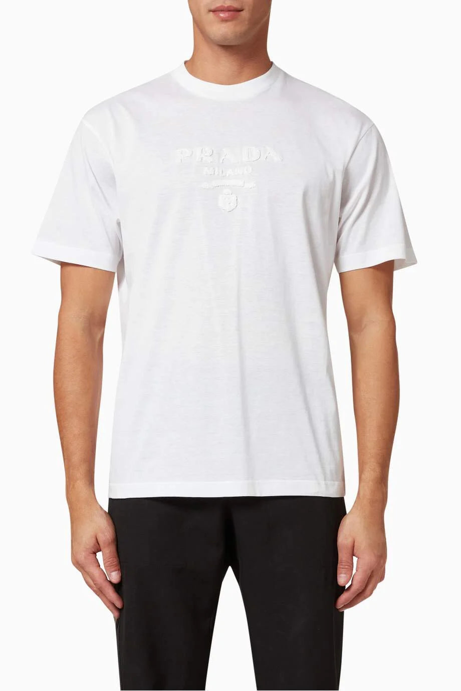 PRADA Terry Logo T-shirt in Cotton Jersey