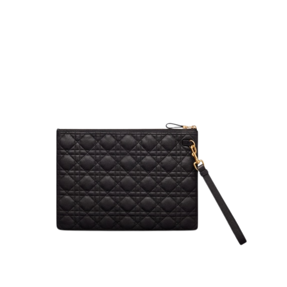 LARGE DIOR CARO DAILY POUCH BLACK