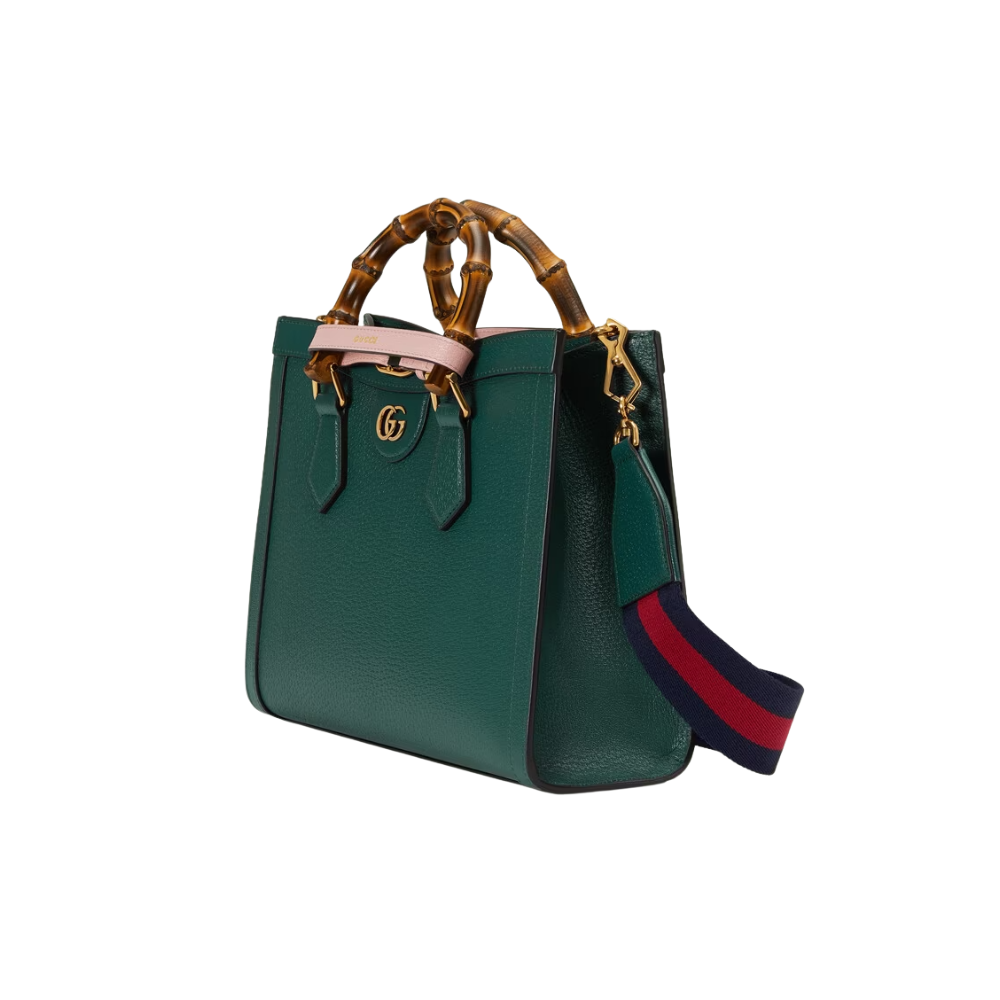 Gucci Leather Diana Bamboo Handle Mini Handbag in Nero (Green)