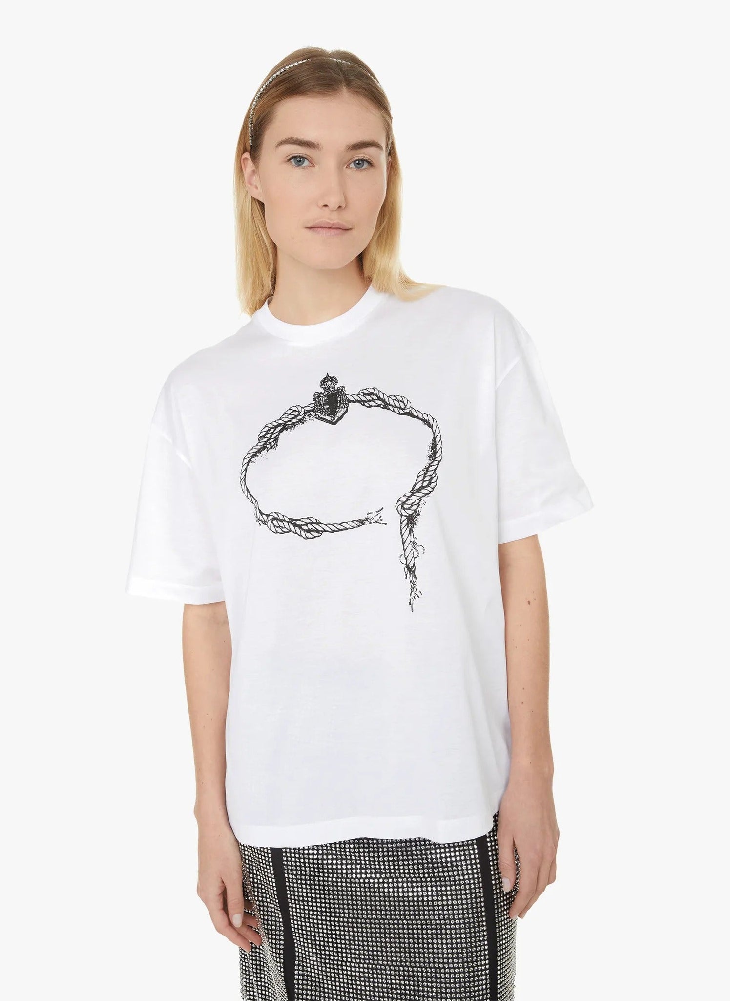 PRADA Logo Print Cotton T-shirt - White