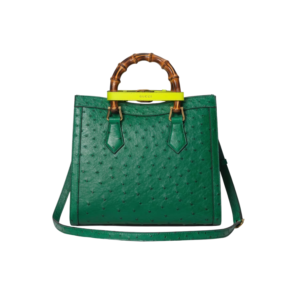 Gucci Diana mini crocodile tote bag in green crocodile
