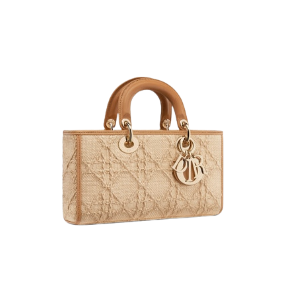 Christian Dior 2023 Small Raffia Cannage Lady D-Joy