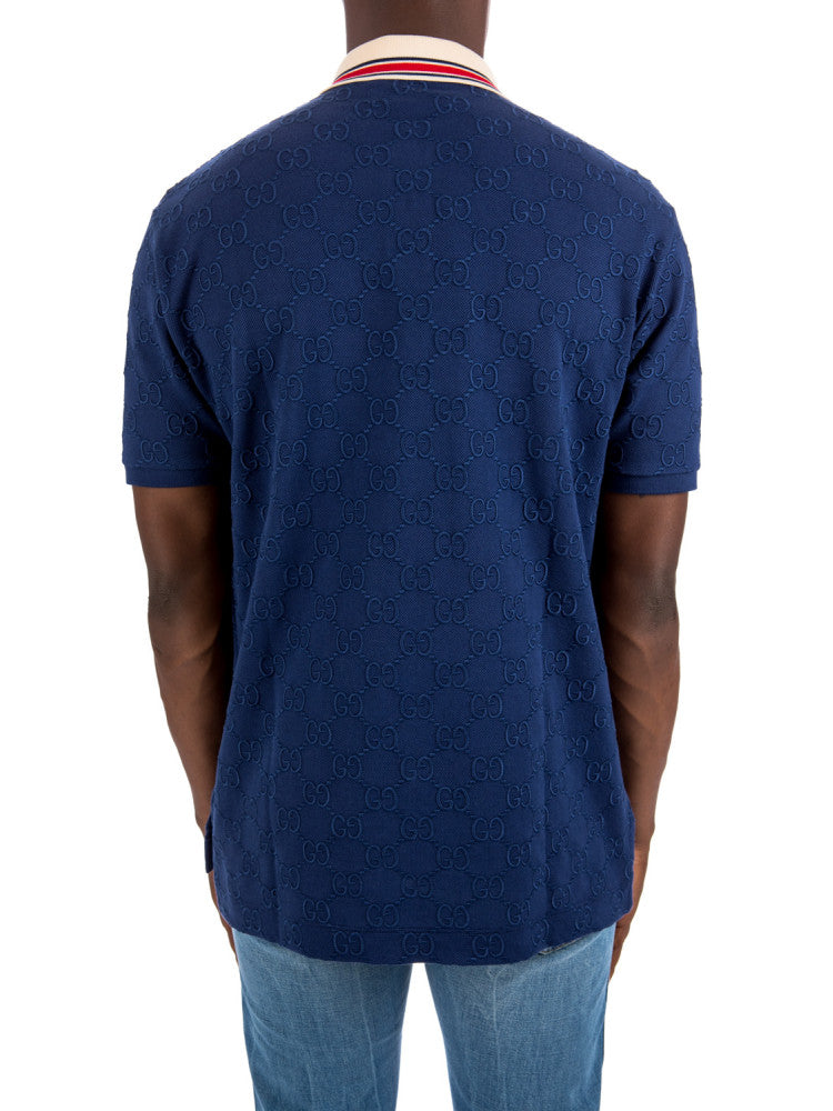 Navy blue gucci polo shirt online