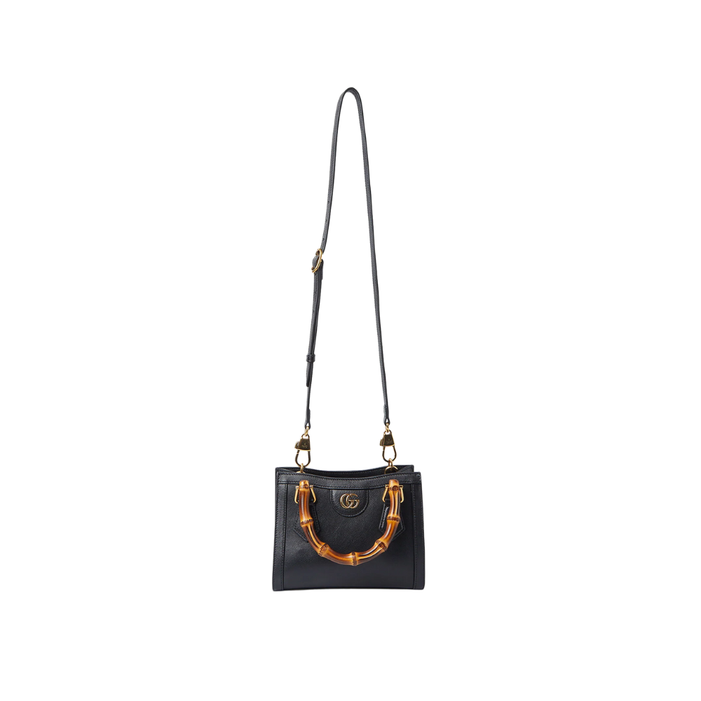 Gucci Leather Diana Bamboo Handle Mini Handbag in Nero (Black)