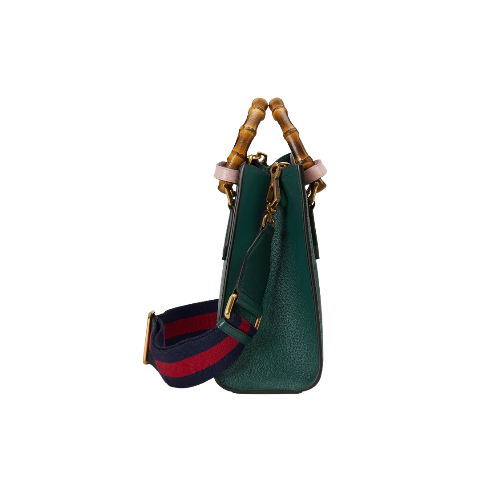 Gucci Leather Diana Bamboo Handle Mini Handbag in Nero (Green)
