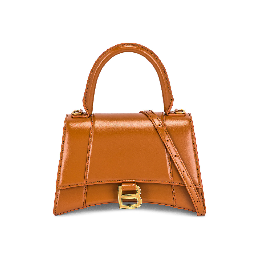 Balenciaga Small Hourglass Top Handle Bag in Camel