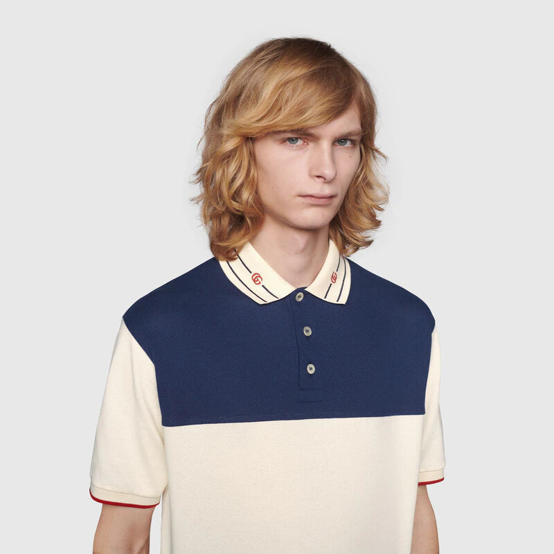 Gucci Cotton polo with embroidered collar