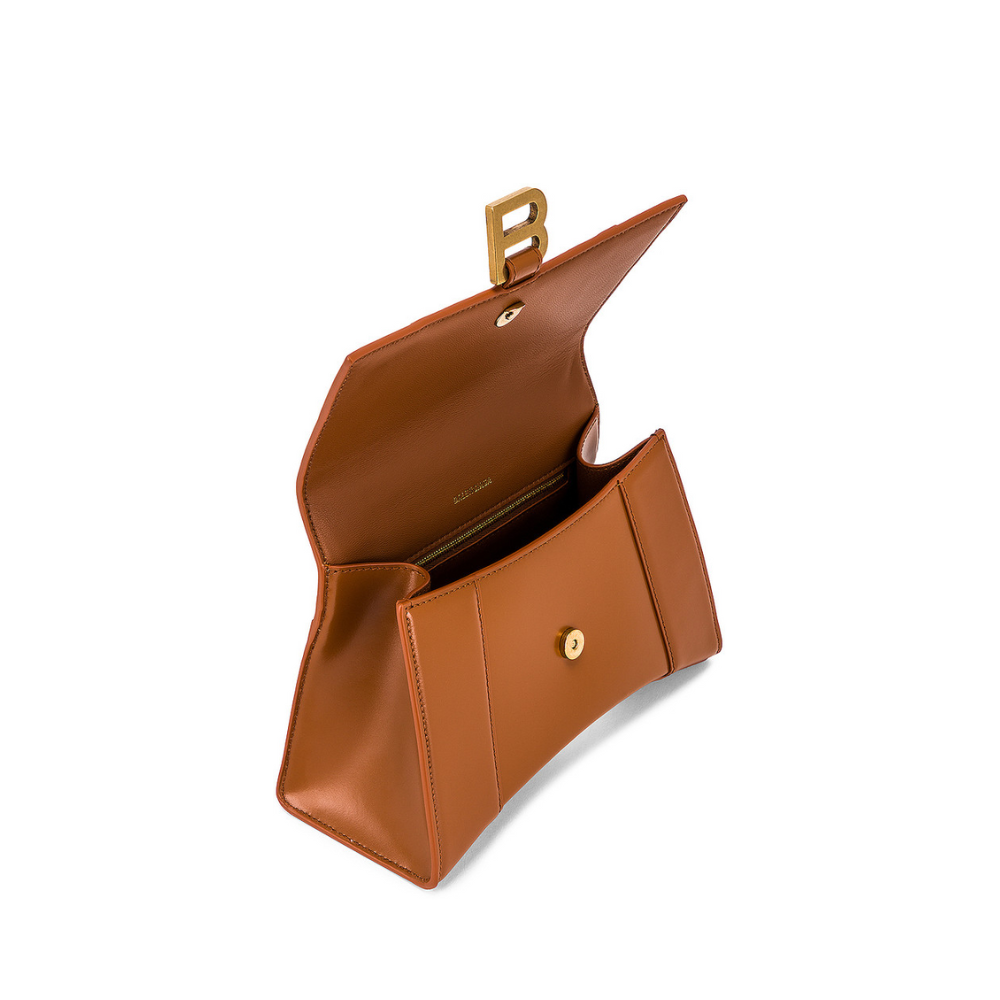 Balenciaga Small Hourglass Top Handle Bag in Camel