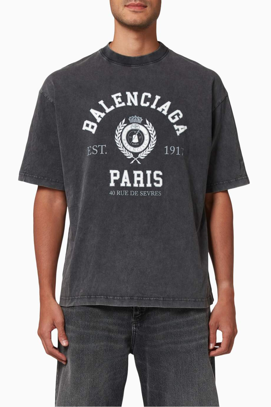 BALENCIAGA  College 1917 Medium Fit T-shirt in Vintage Cotton Jersey