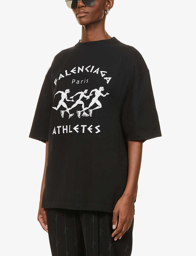 BALENCIAGA Athletes logo-print cotton-jersey T-shirt