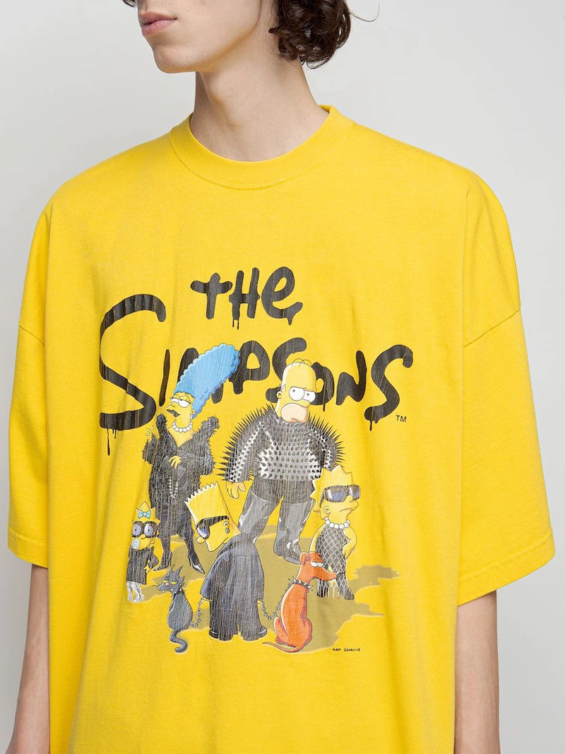 BALENCIAGA The Simpsons Tm Oversized Jersey T-shirt - Yellow