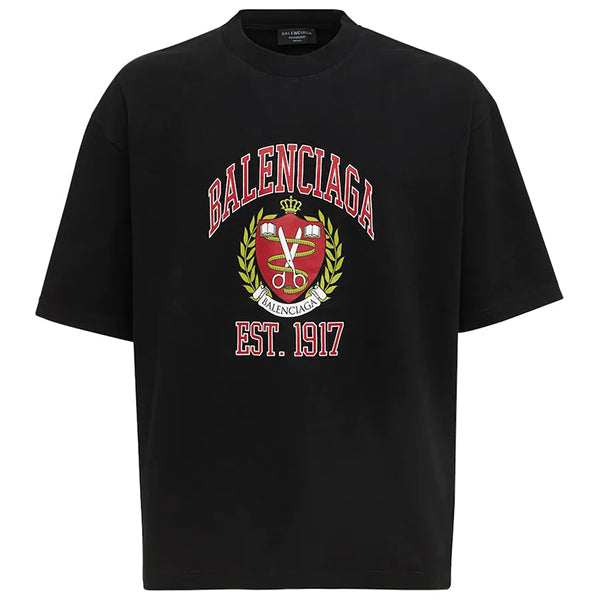 BALENCIAGA College Cotton T-shirt - Black/Red